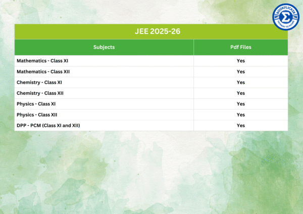 Bookflicker subjects list JEE 2025 26