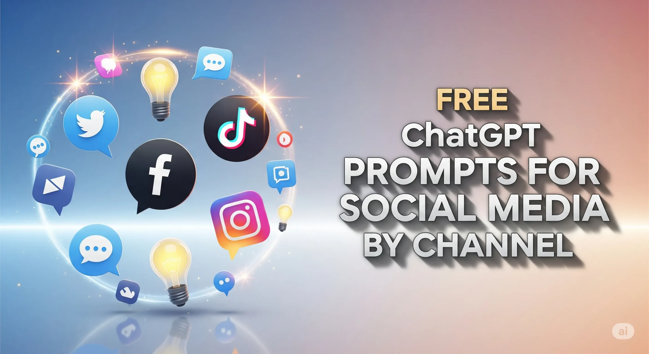 Free ChatGPT Prompts for social media by channel bookflicker